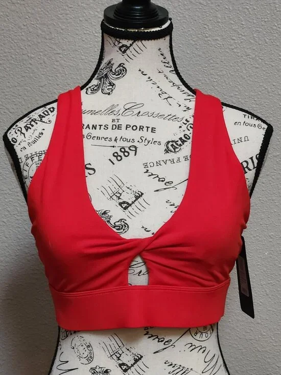 FABLETICS Oasis Twist Medium Impact Sports Bra Red - Medium - NWT NEW - Picture 4 of 8